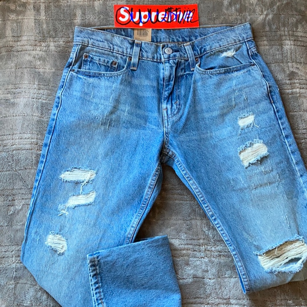 Distressed Levi’s denim jeans